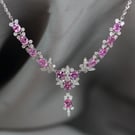 NHZEN840357-Pink-Diamond-Necklace-[About-40+5cm-in-length]